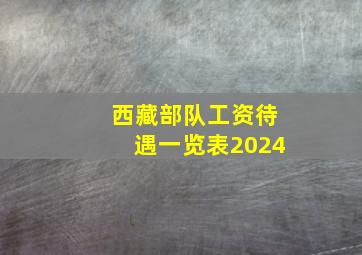 西藏部队工资待遇一览表2024