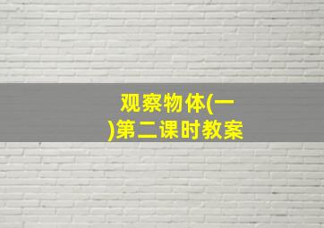 观察物体(一)第二课时教案