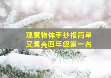 观察物体手抄报简单又漂亮四年级第一名