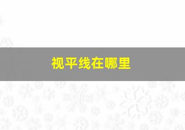 视平线在哪里