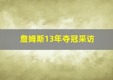 詹姆斯13年夺冠采访