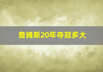 詹姆斯20年夺冠多大