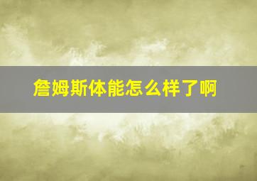 詹姆斯体能怎么样了啊