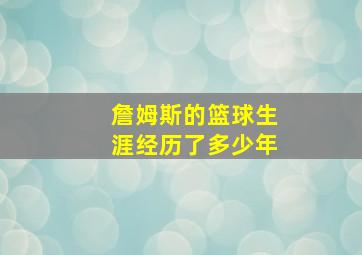 詹姆斯的篮球生涯经历了多少年