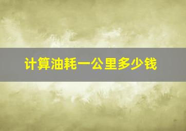 计算油耗一公里多少钱