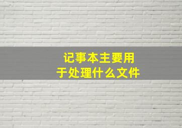 记事本主要用于处理什么文件