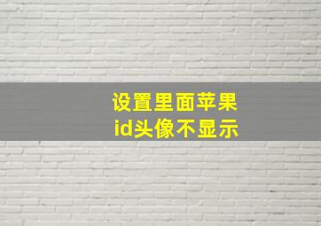 设置里面苹果id头像不显示