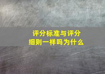 评分标准与评分细则一样吗为什么