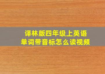 译林版四年级上英语单词带音标怎么读视频