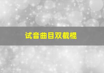 试音曲目双截棍