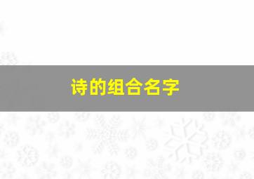 诗的组合名字