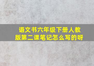 语文书六年级下册人教版第二课笔记怎么写的呀