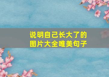 说明自己长大了的图片大全唯美句子