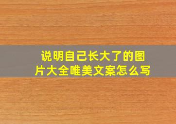 说明自己长大了的图片大全唯美文案怎么写