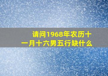 请问1968年农历十一月十六男五行缺什么