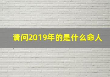 请问2019年的是什么命人