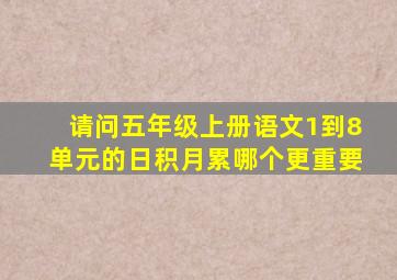 请问五年级上册语文1到8单元的日积月累哪个更重要