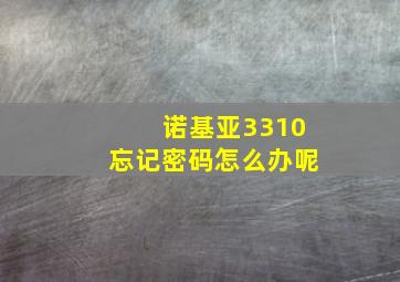 诺基亚3310忘记密码怎么办呢