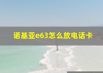 诺基亚e63怎么放电话卡