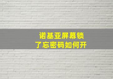 诺基亚屏幕锁了忘密码如何开