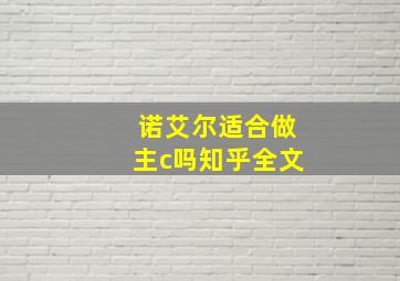 诺艾尔适合做主c吗知乎全文