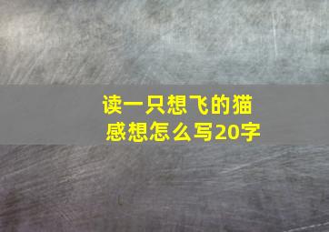 读一只想飞的猫感想怎么写20字