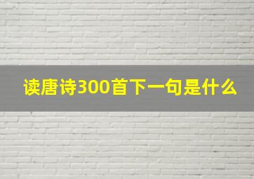 读唐诗300首下一句是什么