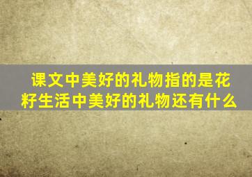 课文中美好的礼物指的是花籽生活中美好的礼物还有什么