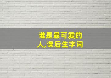 谁是最可爱的人,课后生字词