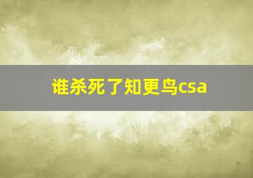 谁杀死了知更鸟csa