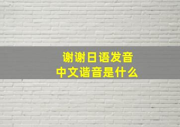 谢谢日语发音中文谐音是什么