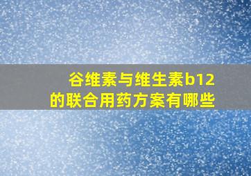 谷维素与维生素b12的联合用药方案有哪些