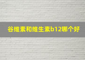 谷维素和维生素b12哪个好