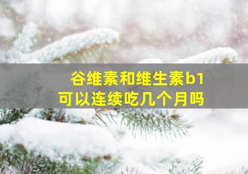 谷维素和维生素b1可以连续吃几个月吗