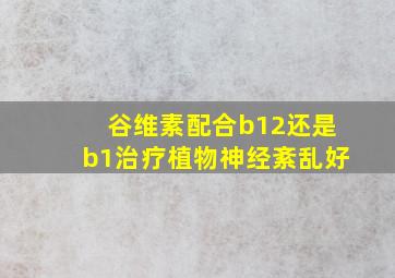 谷维素配合b12还是b1治疗植物神经紊乱好