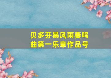 贝多芬暴风雨奏鸣曲第一乐章作品号