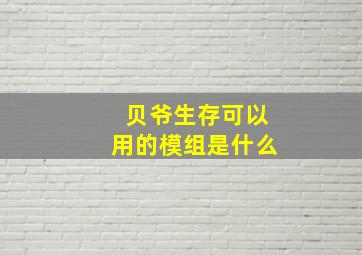 贝爷生存可以用的模组是什么