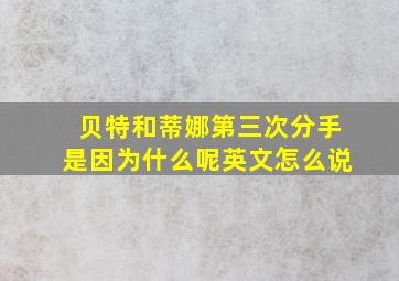 贝特和蒂娜第三次分手是因为什么呢英文怎么说