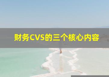 财务CVS的三个核心内容