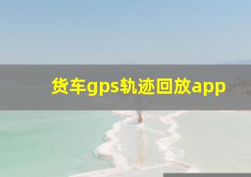 货车gps轨迹回放app