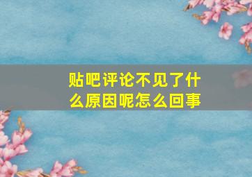 贴吧评论不见了什么原因呢怎么回事