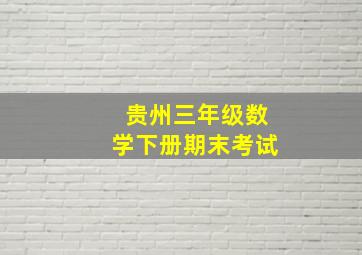 贵州三年级数学下册期末考试