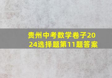 贵州中考数学卷子2024选择题第11题答案