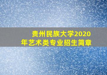 贵州民族大学2020年艺术类专业招生简章