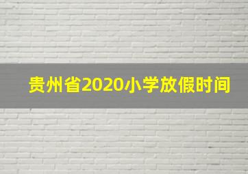 贵州省2020小学放假时间