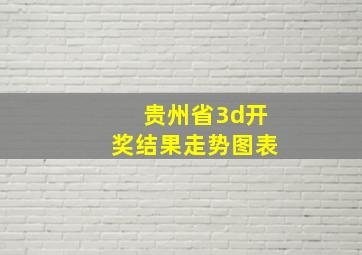 贵州省3d开奖结果走势图表