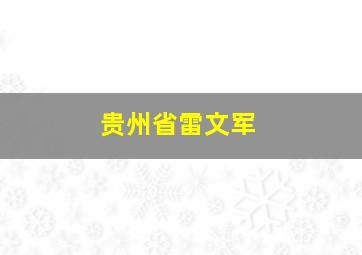 贵州省雷文军