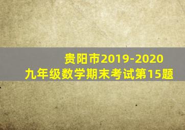 贵阳市2019-2020九年级数学期末考试第15题