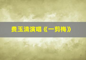 费玉清演唱《一剪梅》