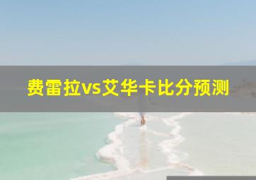 费雷拉vs艾华卡比分预测